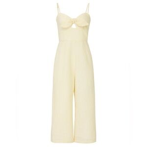 HUTCH Seersucker Jumpsuit Wide Leg Yellow White Pinstripe Savannah Size 2 ($280)